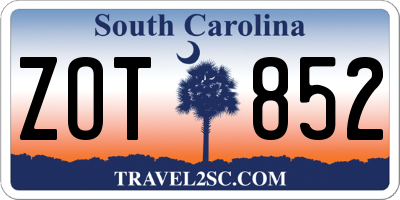 SC license plate ZOT852