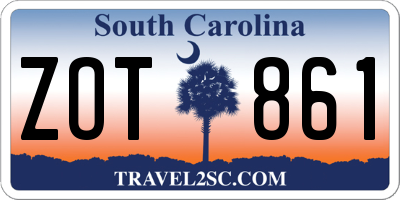 SC license plate ZOT861