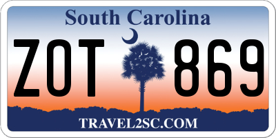 SC license plate ZOT869