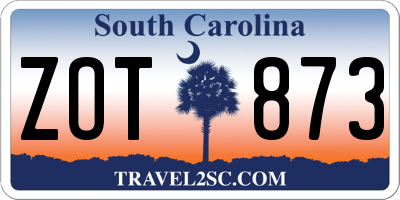 SC license plate ZOT873