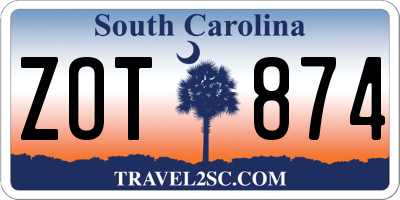 SC license plate ZOT874
