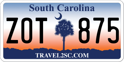 SC license plate ZOT875