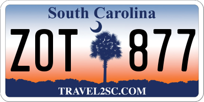 SC license plate ZOT877