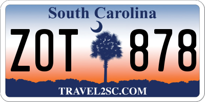 SC license plate ZOT878