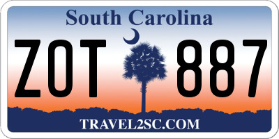SC license plate ZOT887
