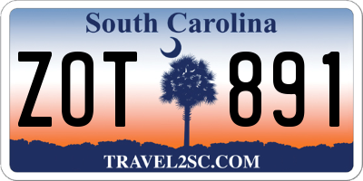 SC license plate ZOT891