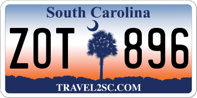 SC license plate ZOT896