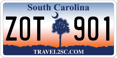 SC license plate ZOT901