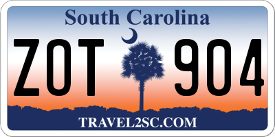 SC license plate ZOT904