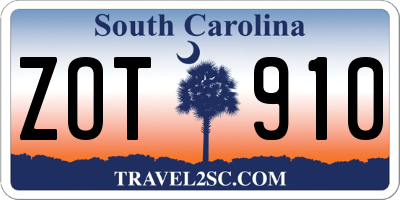 SC license plate ZOT910