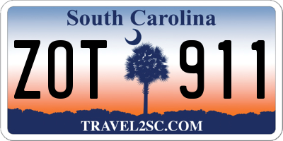 SC license plate ZOT911