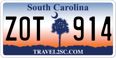 SC license plate ZOT914