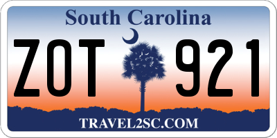 SC license plate ZOT921