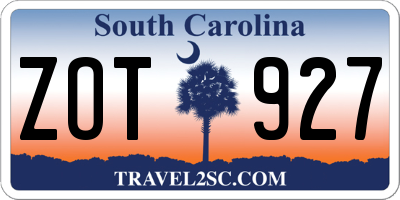 SC license plate ZOT927