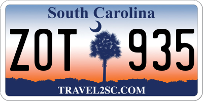 SC license plate ZOT935