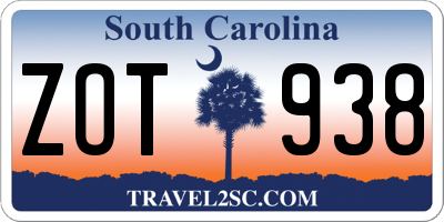 SC license plate ZOT938