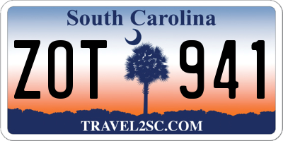 SC license plate ZOT941