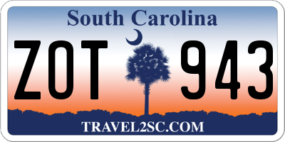 SC license plate ZOT943