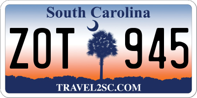 SC license plate ZOT945