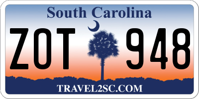 SC license plate ZOT948