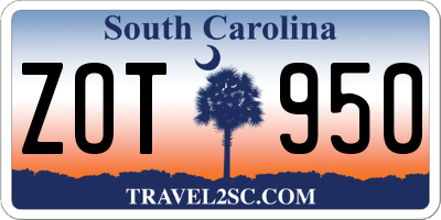 SC license plate ZOT950