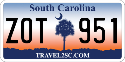 SC license plate ZOT951