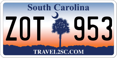 SC license plate ZOT953