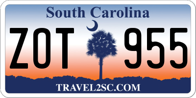 SC license plate ZOT955