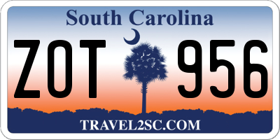 SC license plate ZOT956