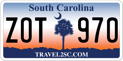 SC license plate ZOT970