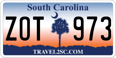 SC license plate ZOT973