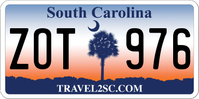 SC license plate ZOT976