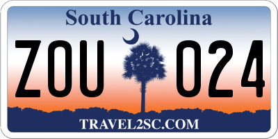 SC license plate ZOU024