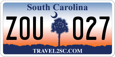 SC license plate ZOU027