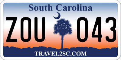 SC license plate ZOU043