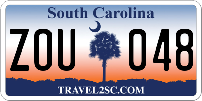 SC license plate ZOU048