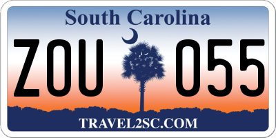 SC license plate ZOU055