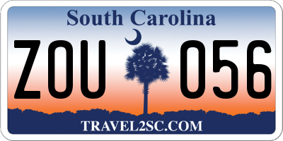 SC license plate ZOU056