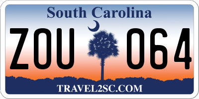SC license plate ZOU064