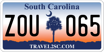 SC license plate ZOU065