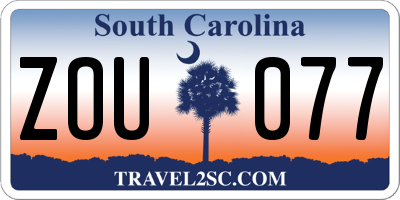 SC license plate ZOU077