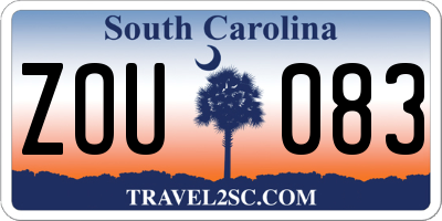 SC license plate ZOU083