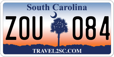 SC license plate ZOU084