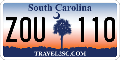 SC license plate ZOU110