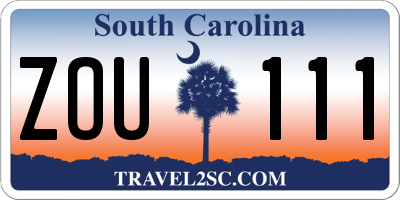 SC license plate ZOU111
