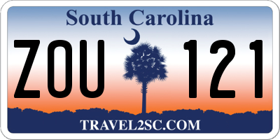 SC license plate ZOU121