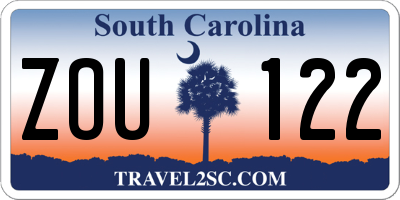 SC license plate ZOU122