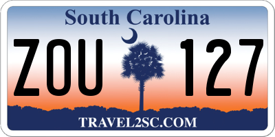 SC license plate ZOU127