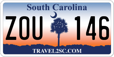 SC license plate ZOU146