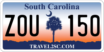 SC license plate ZOU150